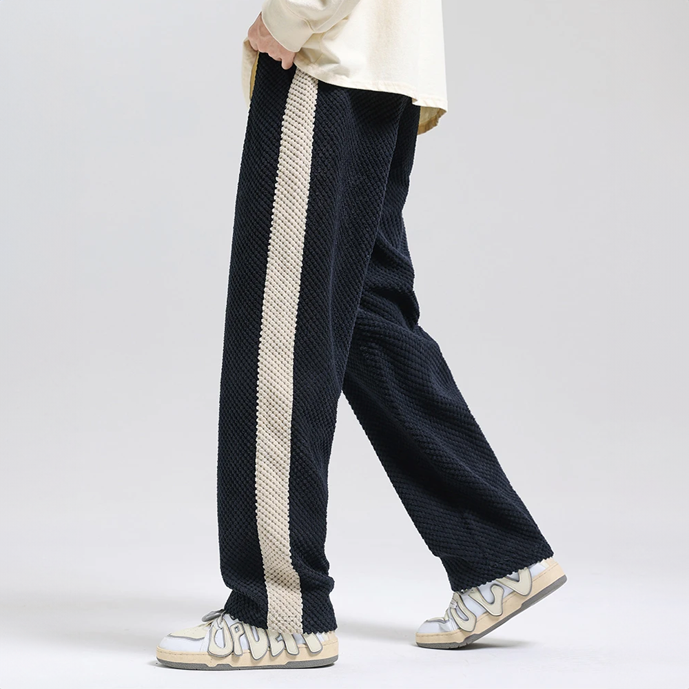 Waffle cord jogging trousers