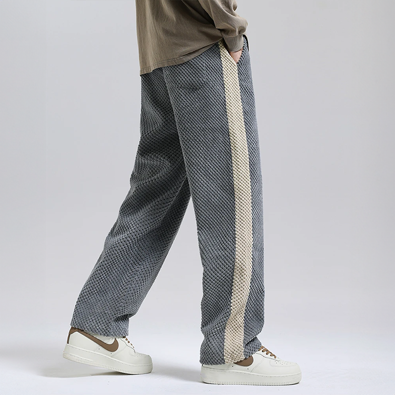 Waffle cord jogging trousers