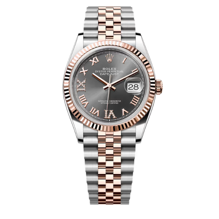 Datejust Dark Rhodium Dial Fluted Bezel 36mm 126231