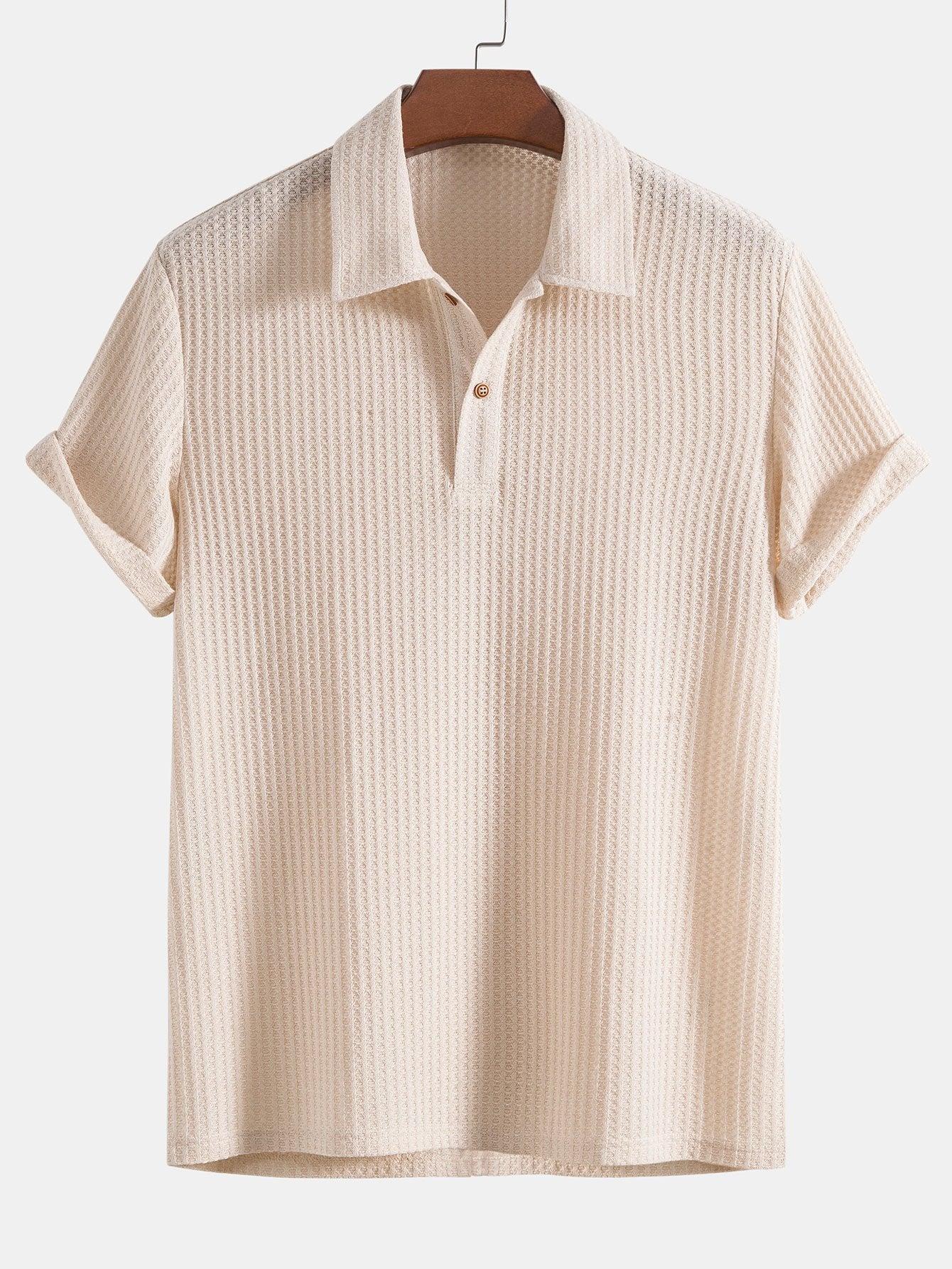 Waffle knit polo shirt