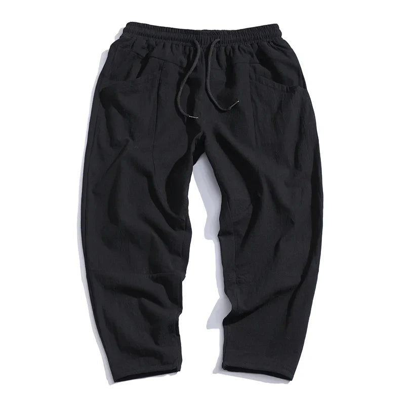 Shortened Kyoto linen trousers
