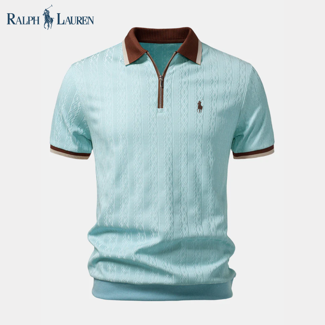 R&L™ Premium Textured Zip Polo