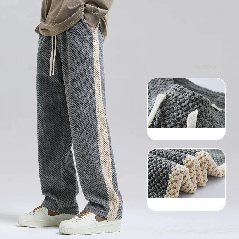 Waffle cord jogging trousers