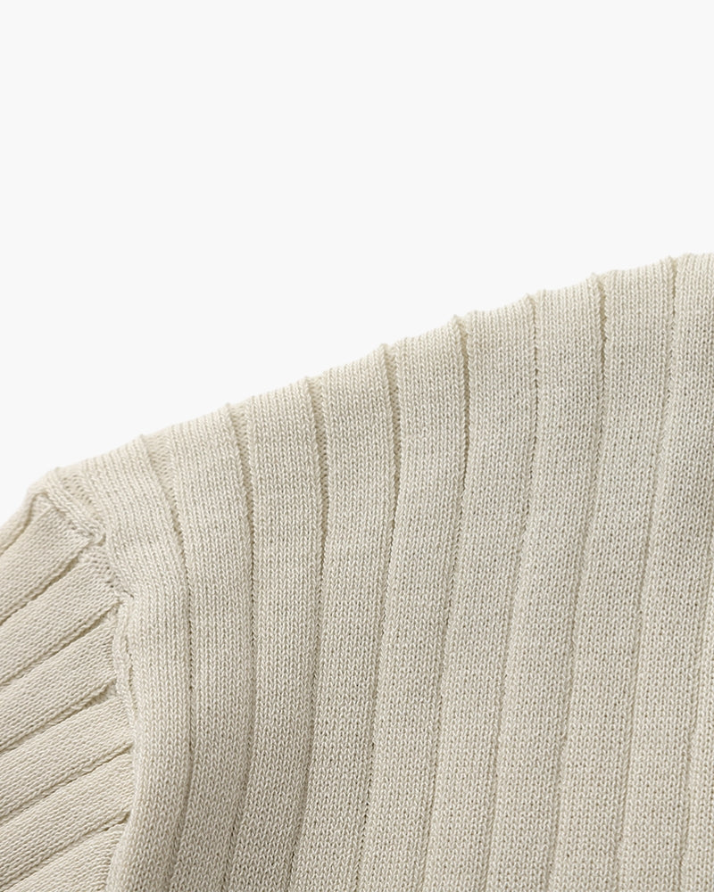 Premium polo in rib knit