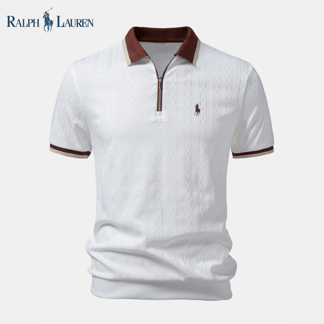 R&L™ Premium Textured Zip Polo
