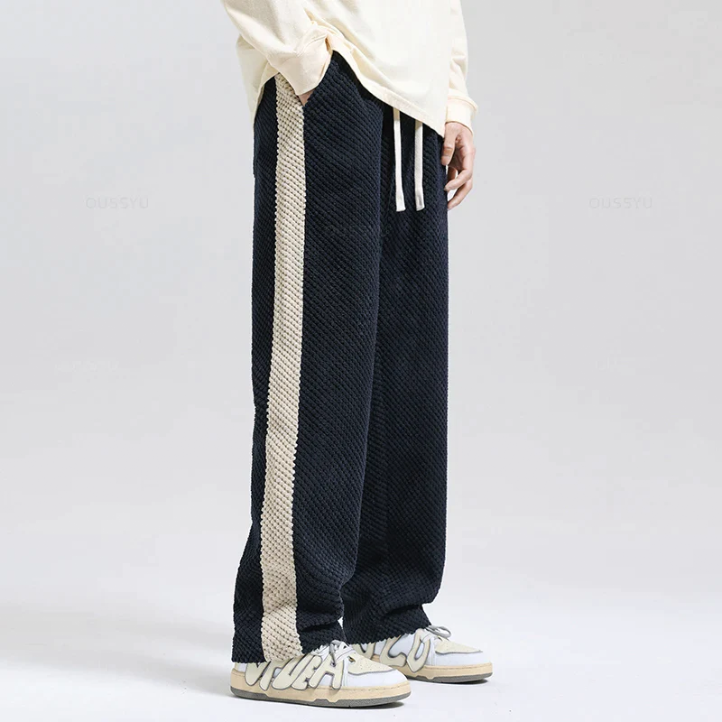Waffle cord jogging trousers